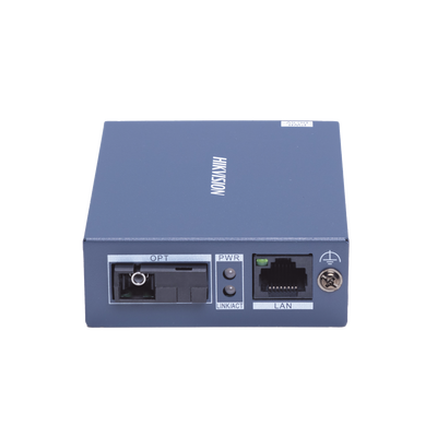 HIKVISION - Transceptor Fibra Óptica Gigabit / Monofibra Monomodo / 3 km Distancia / 10/100/1000 Mbps RJ45 / SC / Metal Industrial / 4 kV Protección Rayos / -20°C a 60°C