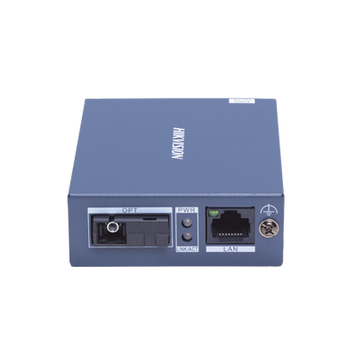 HIKVISION - Transceptor Fibra Óptica Gigabit / Monofibra Monomodo / 3 km Distancia / 10/100/1000 Mbps RJ45 / SC / Metal Industrial / 4 kV Protección Rayos / -20°C a 60°C