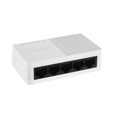 HIKVISION - Switch No Administrable de 5 Puertos para Escritorio / Fast Ethernet  10 / 100 Mbps / Diseño Compacto y Estetico