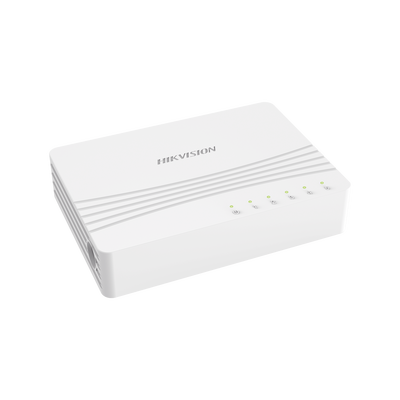 HIKVISION - Switch Gigabit No Administrable de Escritorio con 5 puertos 10 / 100 / 1000 Mbps / Diseño Compacto y Estetico
