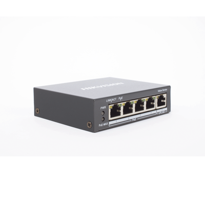 HIKVISION - Switch Gigabit  PoE+ / No Administrable / 4 Puertos 1000 Mbps PoE+ / 1 Puerto 1000 Mbps Uplink / 35 Watts