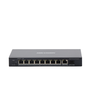 HIKVISION - Switch Gigabit PoE+ / No Administrable / 8 Puertos 1000 Mbps PoE+ / 1 Puerto 1000 Mbps de Uplink + 1 Puerto SFP / 110 Watts