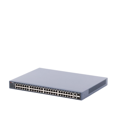 HIKVISION - Switch PoE+ / Administrable / 48 Puertos 1000 Mbps PoE+ / 2 Puertos 1000 Mbps Uplink / 2 Puertos SFP / 470 Watts