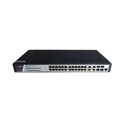 HIKVISION - Switch Gigabit PoE+ / Administrable / 24 Puertos 1000 Mbps PoE+ / 4 Puertos 1000 Mbps + 4 Puertos SFP de Uplink / 370 Watts / Soporta IGMP