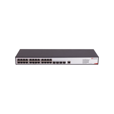 HIKVISION - Switch Gigabit  / Administrable / 24 Puertos RJ45 GE  / 4 Puertos SFP 10G  / Soporta IGMP