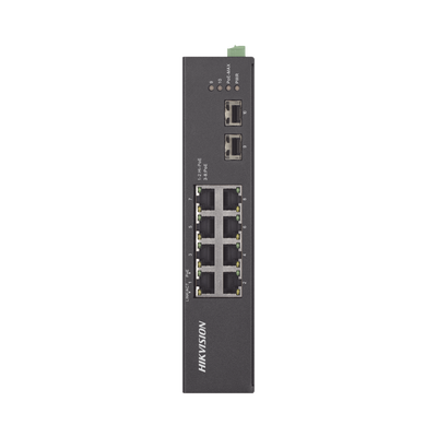 HIKVISION - Switch Industrial No Administrable Gigabit / 6 Puertos Gigabit PoE+ (30 W) + 2 Puertos Gigabit PoE++ (60 W) / 2 Puertos SFP / 120 W Total / 48 a 57 VCD / Ideal para Proyectos / 300 Metros de Distancia