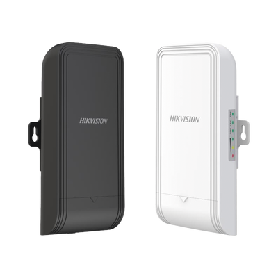HIKVISION - Kit Completo (Transmisor - Receptor) para Enlace PTP en 5 GHz / Aplicación para Elevadores / Antena Integrada de 7 dBi 2 x 2 MIMO / PoE af para alimentar una cámara /Autoajuste de Potencia / 500 Metros de Distancia
