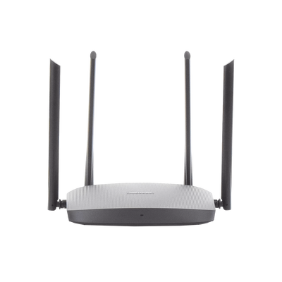 HIKVISION - Router Inalámbrico WISP Gigabit / Hasta 1200 Mbps / Doble Banda AC (2.4 GHz y 5 GHz) / 3 Puertos LAN 10/100/1000 Mbps + 1 Puerto WAN 10/100/1000 Mbps /  4 Antenas Externas Omnidireccional de 5 dBi / Interior