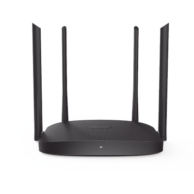 HIKVISION - Router Inalámbrico WISP Gigabit / Hasta 1200 Mbps / Doble Banda AC (2.4 GHz y 5 GHz) / 3 Puertos LAN 10/100/1000 Mbps + 1 Puerto WAN 10/100/1000 Mbps /  4 Antenas Externas Omnidireccional de 5 dBi / Interior