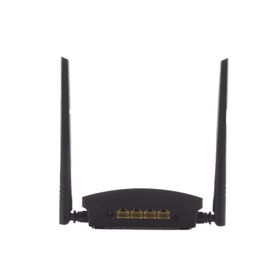 HIKVISION - Router Inalámbrico WISP en Banda 2.4 GHz / Hasta 300 Mbps / 4 Puertos 10/100 Mbps /  2 Antenas Omnidireccional de 5 dBi / Interior