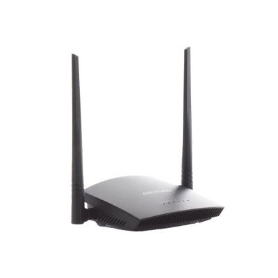 HIKVISION - Router Inalámbrico WISP en Banda 2.4 GHz / Hasta 300 Mbps / 4 Puertos 10/100 Mbps /  2 Antenas Omnidireccional de 5 dBi / Interior