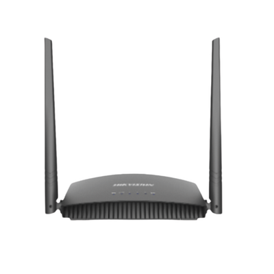 HIKVISION - Router Inalámbrico WISP en Banda 2.4 GHz / Hasta 300 Mbps / 4 Puertos 10/100 Mbps /  2 Antenas Omnidireccional de 5 dBi / Interior