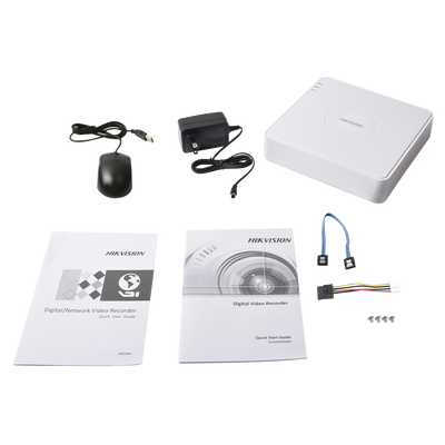 HIKVISION - DVR 1080P lite / 4 Canales TURBOHD + 1 Canal IP / 1 Bahía de Disco Duro / H.264+ / 1 Canal de Audio / Salida de vídeo Full HD
