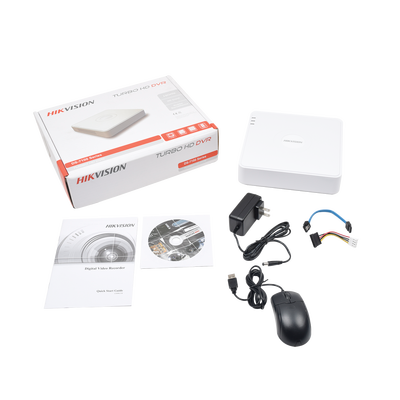 HIKVISION - DVR 1080P Lite / 4 Canales Turbo HD + 1 Canal IP / H.264+ / Hik-Connect P2P / 1 canal audio / Salida de video FULLHD