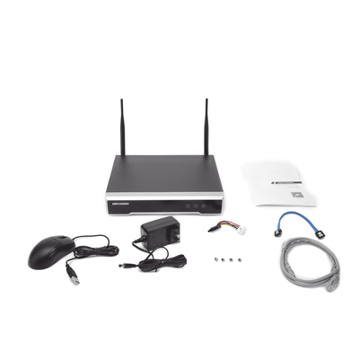 HIKVISION - NVR 4 Megapixel / 4 canales IP / 1 Bahía de Disco Duro / 2 Antenas Wi-Fi / Salida de Vídeo Full HD
