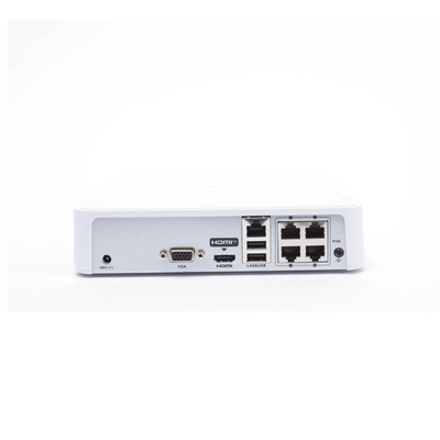 HIKVISION - NVR 4 Megapixel (Compatible con Cámaras ACUSENSE) / 4 canales IP / 4 Puertos PoE /1 Bahía de Disco Duro / Salida de Vídeo Full HD