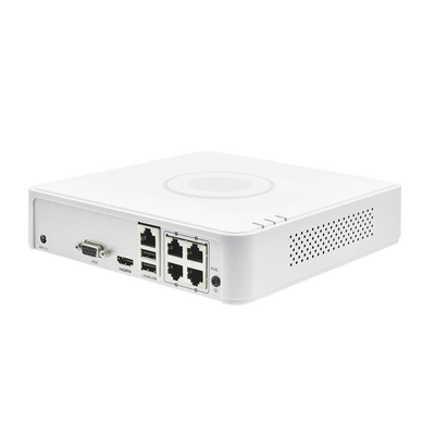 HIKVISION - NVR 4 Megapixel (Compatible con Cámaras ACUSENSE) / 4 canales IP / 4 Puertos PoE /1 Bahía de Disco Duro / Salida de Vídeo Full HD