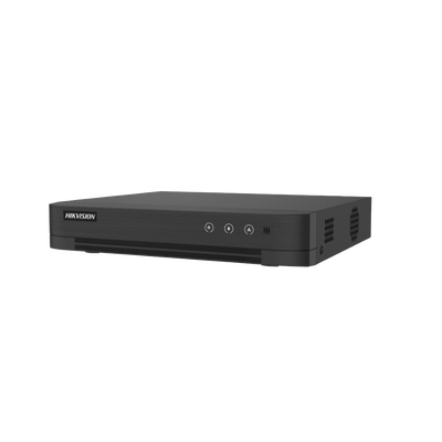 HIKVISION - [Audio Bidireccional] DVR 4 Canales TurboHD + 1 Canal IP / 2 Megapixel (1080p) Lite / Acusense Lite (Evita Falsas Alarmas) / Audio por Coaxitron / 1 Bahia de Disco Duro / H.265+ / Salida de Vídeo Full HD