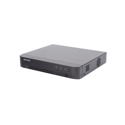 HIKVISION - [Audio Bidireccional] DVR 4 Canales TurboHD + 1 Canal IP / 2 Megapixel (1080p) Lite / Acusense Lite (Evita Falsas Alarmas) / Audio por Coaxitron / 1 Bahia de Disco Duro / H.265+ / Salida de Vídeo Full HD