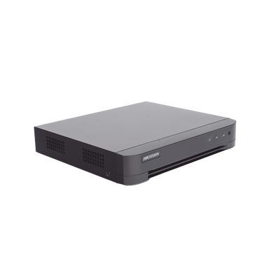 HIKVISION - [Audio Bidireccional] DVR 4 Canales TurboHD + 1 Canal IP / 2 Megapixel (1080p) Lite / Acusense Lite (Evita Falsas Alarmas) / Audio por Coaxitron / 1 Bahia de Disco Duro / H.265+ / Salida de Vídeo Full HD
