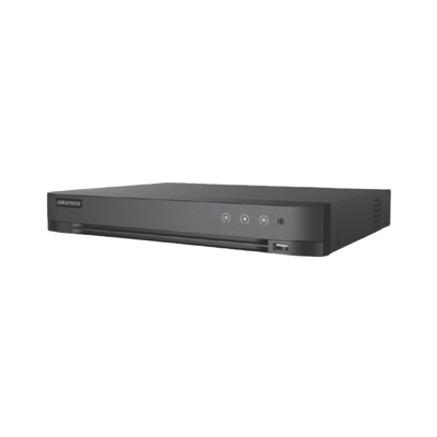 HIKVISION - [Audio Bidireccional] DVR 4 Canales TurboHD + 1 Canal IP / 2 Megapixel (1080p) Lite / Acusense Lite (Evita Falsas Alarmas) / Audio por Coaxitron / 1 Bahia de Disco Duro / H.265+ / Salida de Vídeo Full HD