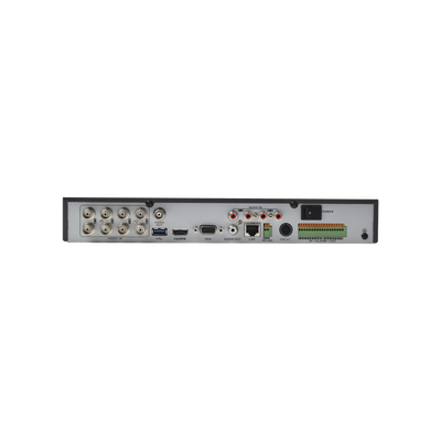 HIKVISION - DVR 8 Canales 4K TurboHD + 8 Canales IP/ 8 Megapixel/ / 1 Bahía de Disco Duro / 4 Canales de Audio / 4 Entradas de alarma / Videoanálisis