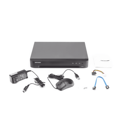 HIKVISION - DVR 8 Canales 4K TurboHD + 8 Canales IP/ 8 Megapixel/ / 1 Bahía de Disco Duro / 4 Canales de Audio / 4 Entradas de alarma / Videoanálisis