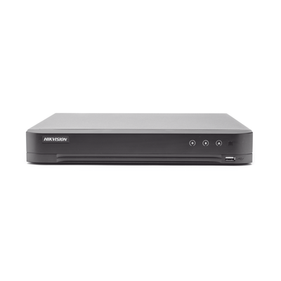 HIKVISION - DVR 8 Canales 4K TurboHD + 8 Canales IP/ 8 Megapixel/ / 1 Bahía de Disco Duro / 4 Canales de Audio / 4 Entradas de alarma / Videoanálisis