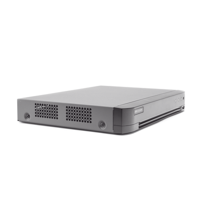 HIKVISION - DVR 8 Canales 4K TurboHD + 8 Canales IP/ 8 Megapixel/ / 1 Bahía de Disco Duro / 4 Canales de Audio / 4 Entradas de alarma / Videoanálisis