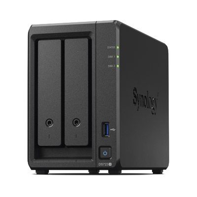 SYNOLOGY - Servidor NAS de 2 Bahías (Expandible a 7 Bahías) / Hasta 126 TB / Servicio Nube Gratis (P2P) / Administración Remota y Respaldo Programado