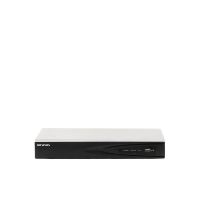 HIKVISION - NVR 8 Megapixel (4K) (Compatible con Cámaras ACUSENSE) / 4 canales IP / 4 Puertos PoE+ / 1 Bahía de Disco Duro / Salida de Vídeo en 4K / 300 Metros PoE Modo Extendido