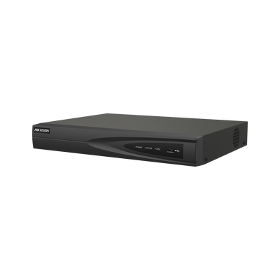 HIKVISION - NVR 8 Megapixel (4K) (Compatible con Cámaras ACUSENSE) / 4 canales IP / 4 Puertos PoE+ / 1 Bahía de Disco Duro / Salida de Vídeo en 4K / 300 Metros PoE Modo Extendido