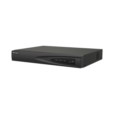 HIKVISION - NVR 8 Megapixel (4K) (Compatible con Cámaras ACUSENSE) / 8 canales IP / 8 Puertos PoE+ / 1 Bahía de Disco Duro / Salida de Vídeo en 4K / 300 Metros PoE Modo Extendido