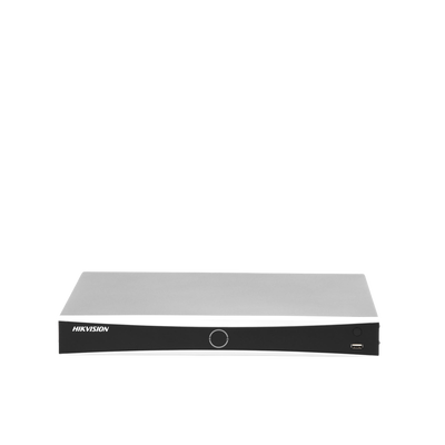 HIKVISION - (ACUSENSE / Evita Falsas Alarmas) NVR 12 Megapixel (4K) / Reconocimiento Facial / 8 Canales IP / Base de Datos / 8 Puertos PoE+ / 2 Bahías de Disco Duro / Switch PoE 300 mts Modo Extendido