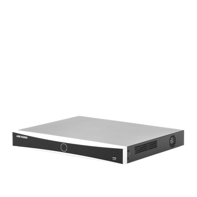 HIKVISION - (ACUSENSE / Evita Falsas Alarmas) NVR 12 Megapixel (4K) / Reconocimiento Facial / 8 Canales IP / Base de Datos / 8 Puertos PoE+ / 2 Bahías de Disco Duro / Switch PoE 300 mts Modo Extendido