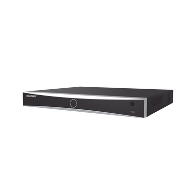 HIKVISION - NVR 12 Megapixel (4K) / 8 canales IP / 8 Puertos PoE+ / AcuSense (Evita Falsas Alarmas) / Reconocimiento Facial / 2 Bahías de Disco Duro / HDMI en 4K / Alarmas I/O / 300 Metros PoE Modo Extendido