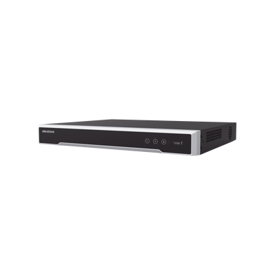 HIKVISION - NVR 8 Megapixel (4K) (Compatible con Cámaras ACUSENSE) / 16 canales IP / 16 Puertos PoE+ / 2 Bahías de Disco Duro / Salida de Vídeo en 4K / 300 Metros PoE Modo Extendido