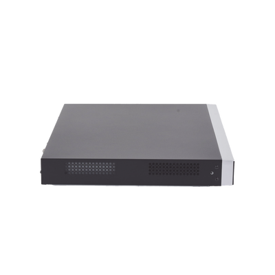 HIKVISION - (ACUSENSE / Evita Falsas Alarmas) NVR 12 Megapixel (4K) / Reconocimiento Facial / 16 Canales IP / Base de Datos / 16 Puertos PoE+ / 2 Bahías de Disco Duro / Switch PoE 300 mts Modo Extendido / Soporta Funcion de Time Lapse