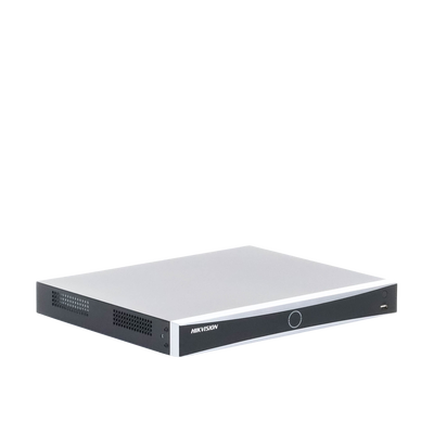 HIKVISION - NVR 12 Megapixel (4K) / 16 Canales IP / 16 Puertos PoE+ / Reconocimiento Facial / AcuSense (Evita Falsas Alarmas) / 2 Bahías de Disco Duro / Switch PoE 300 mts / HDMI en 4K / Alarmas I/O / 300 Metros PoE Modo Extendido