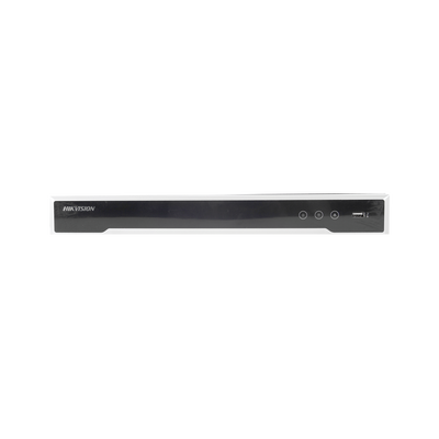 HIKVISION - NVR 12 Megapixel (4K) / 32 canales / 16 Puertos PoE+ / Soporta Cámaras con AcuSense / Hik-Connect / 2 Bahías de Disco Duro / Switch PoE 300 mts / HDMI en 4K / Soporta POS