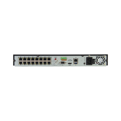 HIKVISION - NVR 12 Megapixel (4K) / 32 canales / 16 Puertos PoE+ / Soporta Cámaras con AcuSense / Hik-Connect / 2 Bahías de Disco Duro / Switch PoE 300 mts / HDMI en 4K / Soporta POS