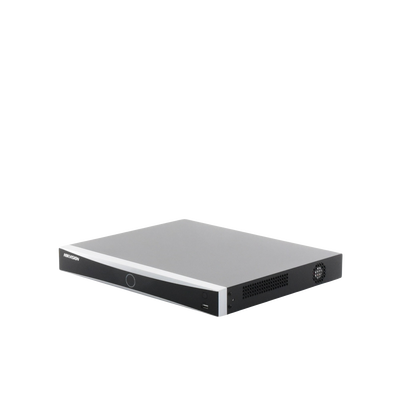 HIKVISION - NVR 12 Megapixel (4K) / 32 canales IP / AcuSense (Evita Falsas Alarmas) / Reconocimiento Facial / 2 Bahías de Disco Duro / HDMI en 4K / Sin Puertos PoE+