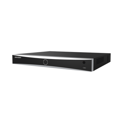 HIKVISION - NVR 12 Megapixel (4K) / 32 canales IP / AcuSense (Evita Falsas Alarmas) / Reconocimiento Facial / 2 Bahías de Disco Duro / HDMI en 4K / Sin Puertos PoE+