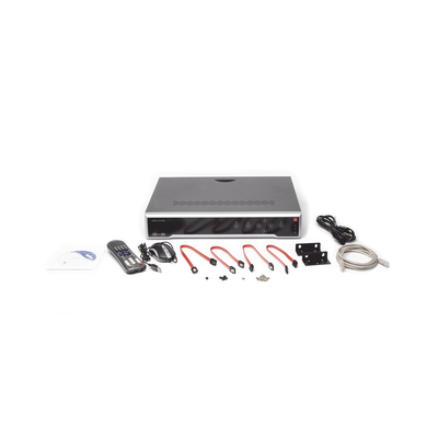 HIKVISION - NVR 8 Megapixel (4K) / 16 canales IP /16 Puertos PoE+ / Soporta Cámaras con AcuSense / 4 Bahías de Disco Duro / Switch PoE 300 mts / HDMI en 4K