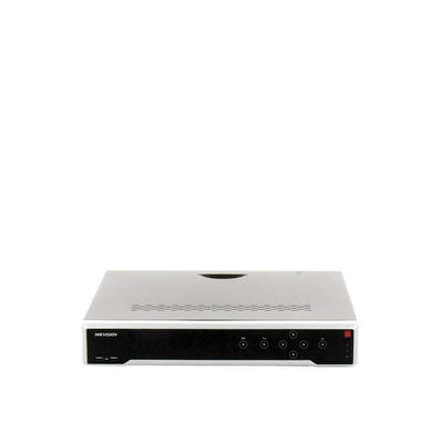 HIKVISION - [Doble Poder de Decodificación] NVR 32 Megapixel (8K) / 16 Canales IP / 16 Puertos PoE+ / AcuSense / ANPR / Conteo de Personas / Heat Map / 4 Bahías de Disco Duro  / HDMI en 8K / Soporta POS / Alarmas I/O / Smart  Search