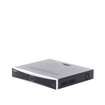 HIKVISION - NVR 12 Megapixel (4K) / 16 canales IP / 16 Puertos PoE+ / AcuSense (Evita Falsas Alarmas) / Reconocimiento Facial / 4 Bahías de Disco Duro / Switch PoE 300 mts  / HDMI en 4K / Alarmas I/O