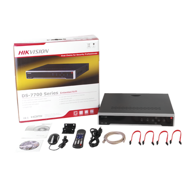 HIKVISION - NVR 12 Megapixel (4K) / 32 Canales IP / 16 Puertos PoE+ / Switch PoE 300 mts / HDMI en 4K / Soporta POS