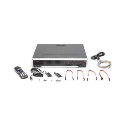 HIKVISION - NVR 8 Megapixel (4K) / 32 canales IP / 16 Puertos PoE+ / Soporta Cámaras con AcuSense / 4 Bahías de Disco Duro / Switch PoE 300 mts / HDMI en 4K / Videoanaliticos