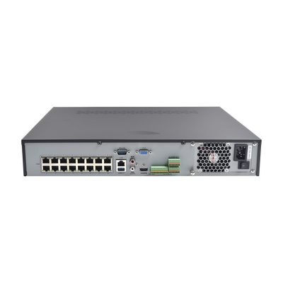 HIKVISION - NVR 8 Megapixel (4K) / 32 canales IP / 16 Puertos PoE+ / Soporta Cámaras con AcuSense / 4 Bahías de Disco Duro / Switch PoE 300 mts / HDMI en 4K / Videoanaliticos