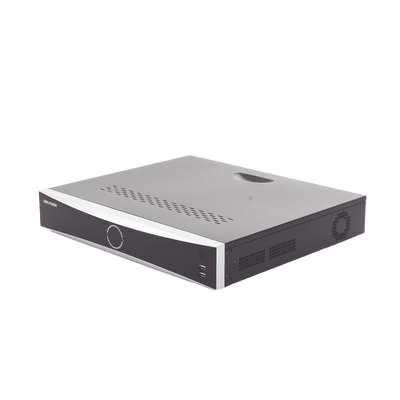 HIKVISION - NVR 12 Megapixel (4K) / 32 canales IP / AcuSense (Evita Falsas Alarmas) / Reconocimiento Facial / 4 Bahías de Disco Duro /  HDMI en 4K / Alarmas I/O